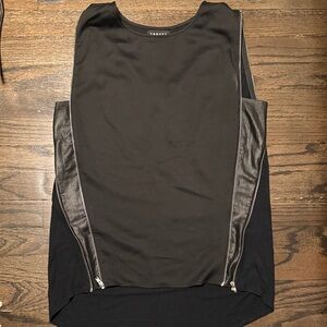 Black Trouvé Sleeveless Top with Zipper Detail